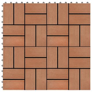 terrassiplaadid 22 tk, 30 x 30 cm, 2 m², WPC, tiikpuidu värvi