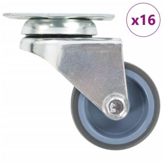16 tk topelrattaga pöörlevad rattad 50 mm