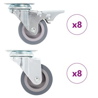 16 tk pöörlevad rattad 50 mm