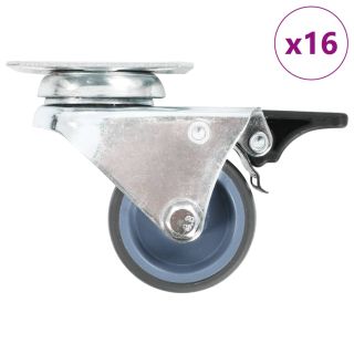 16 tk topelrattaga pöörlevad rattad 50 mm