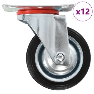 12 tk pöörlevad rattad 75 mm