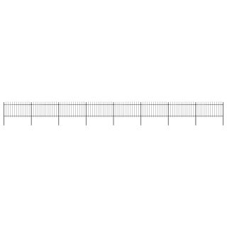 terava otsaga aed, terasest, 13,6 x 1 m, must