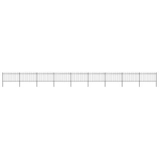 terava otsaga aed, terasest, 15,3 x 1 m, must
