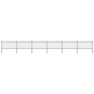 terava otsaga aed, terasest, 10,2 x 1 m, must