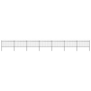 terava otsaga aed, terasest, 11,9 x 1 m, must