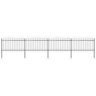 terava otsaga aed, terasest, 6,8 x 1 m, must