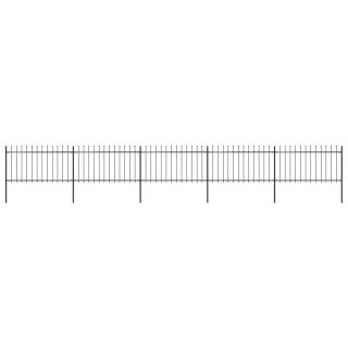 terava otsaga aed, terasest, 8,5 x 1 m, must