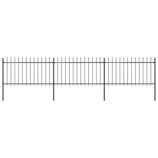 terava otsaga aed, terasest, 5,1 x 1 m, must
