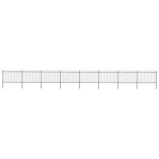 terava otsaga aed, terasest, 13,6 x 1,2 m, must