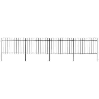 terava otsaga aed, terasest, 6,8 x 1,2 m, must