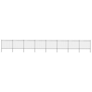 terava otsaga aed, terasest, 13,6 x 1,5 m, must