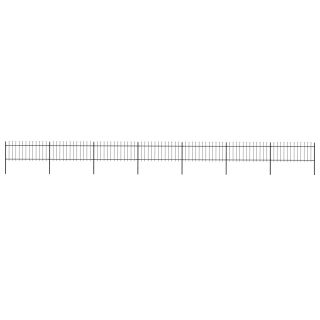 terava otsaga aed, terasest, 11,9 x 0,8 m, must