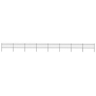 terava otsaga aed, terasest, 13,6 x 0,8 m, must