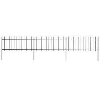 terava otsaga aed, terasest, 5,1 x 0,8 m, must