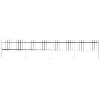 terava otsaga aed, terasest, 6,8 x 0,8 m, must
