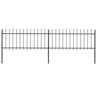 terava otsaga aed, terasest, 3,4 x 0,8 m, must