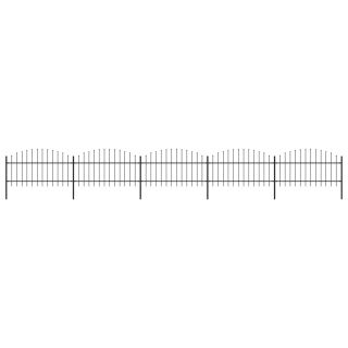 забор с шипами, стальной, (1–1,25) x 8,5 м, черный
