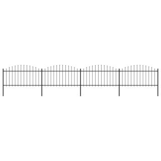 забор, заостренный, стальной, (1,25–1,5) x 6,8 м, черный