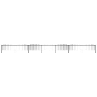 забор, заостренный, стальной, (0,5–0,75) x 11,9 м, черный