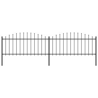 забор, заостренный, стальной, (0,5–0,75) x 3,4 м, черный