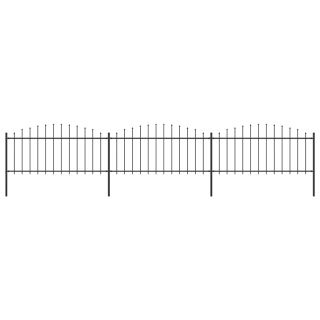 забор, заостренный, стальной, (0,5–0,75) x 5,1 м, черный