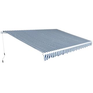 kokkupandav käsitsi kasutatav varikatus, 450 cm, sinine/valge