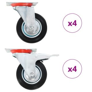 8 tk pöörlevad rattad 100 mm