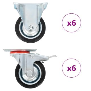 fikseeritud rattad, 12 tk, 75 mm
