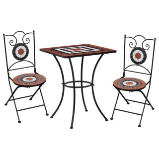 3-kohaline bistrookomplekt, keraamika, terrakota, valge