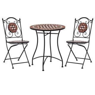 3-kohaline bistrookomplekt, keraamilised plaadid, terrakota