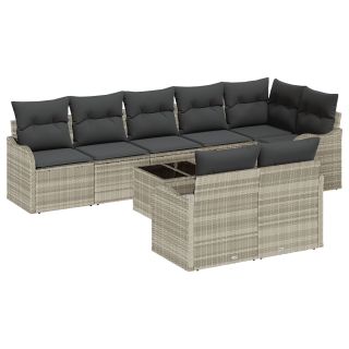 9-osaline aia diivanikomplekt padjaga Hall Polü Rattan,2-seotud aia diivan padjaga Helehall Polü Rattan