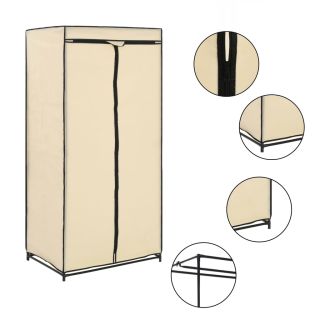 riidekapp kreemjasvalge 75 x 50 x 160 cm