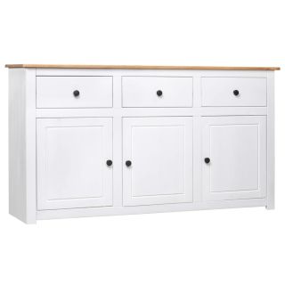 puhvetkapp, valge, 135 x 40 x 80 cm, männipuit, Panama sari