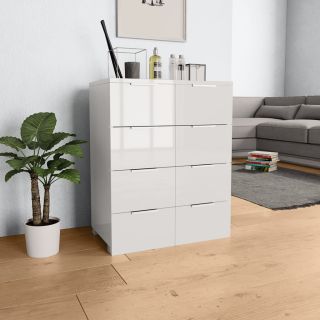 Буфет глянцевый белый, 60x35x80 см, искусственное дерево