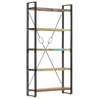 Книжный шкаф с 5 полками, 90 x 30 x 180 см, переработанная древесина