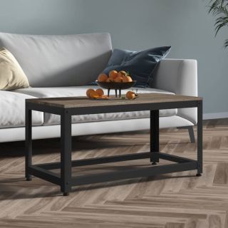 kohvilaud, hall ja must, 90x45x45 cm, MDF ja raud