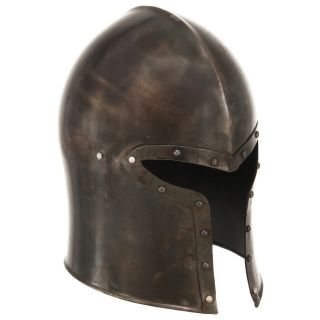 keskaegse rüütli kiiver, jäljend, LARP, hõbedane, teras