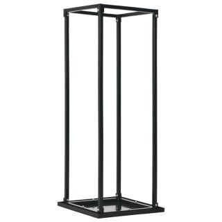 küttepuude rest alusega, must, 37 x 37 x 113 cm, teras