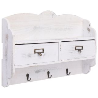 seinale kinnitatav riidenagi, valge, 50 x 10 x 34 cm, puidust