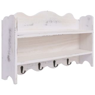 seinale kinnitatav riidenagi, valge, 50 x 10 x 30 cm, puidust