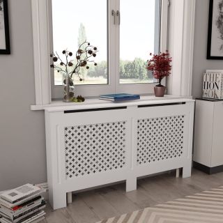 radiaatorikate valge 152 x 19 x 81,5 cm, MDF