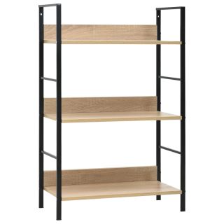 Книжная полка 3-х ярусная дуб 60x27,6x90,5 см, искусственное дерево