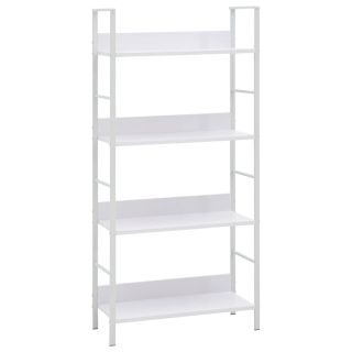 Книжный шкаф с 4 полками, белый, 60x27,6x124,5 см, искусственное дерево
