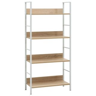 4-ярусный книжный шкаф, дуб, 60x27,6x90,5 см, искусственное дерево