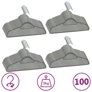 100 tk riidepuud, libisemiskindel, hall, samet