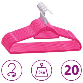 20 tk riidepuud, libisemiskindel, roosa, samet