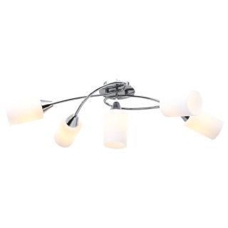 laelamp keraamiliste varjudega 5 E14 pirni jaoks, valge koonus