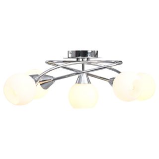 laelamp keraamiliste varjudega 5 E14 pirni jaoks, valge kera