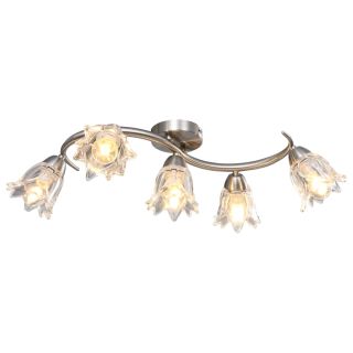 laelamp läbipaistvate klaasist varjudega 5 E14 pirni, tulp