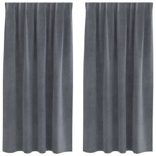 Mustad Kardinad Ülemise Lindi Kahe Tükiga Super Helehall Samet